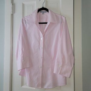 Foxcroft Women's Fitted Pink/White Checked Shirt NWOT Size 12